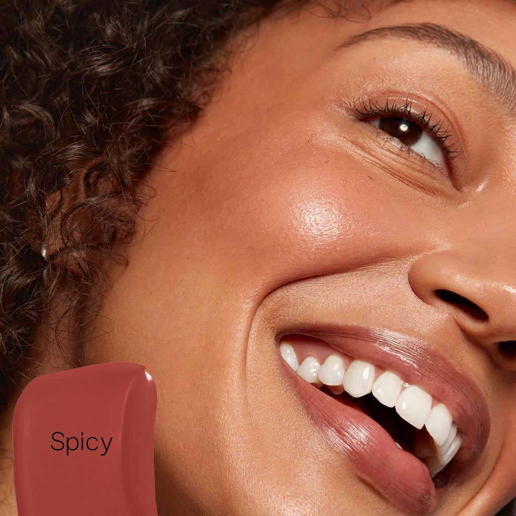 Saie Dew Liquid Blush for Cheeks - Hydrating Cream Blush Stick with a Blendable + Buildable Formula - Skincare Infused Dewy Cheek Tint for a Natural Flush - Glowy Makeup Essential - Spicy (.40 oz) - TrustMedUSA
