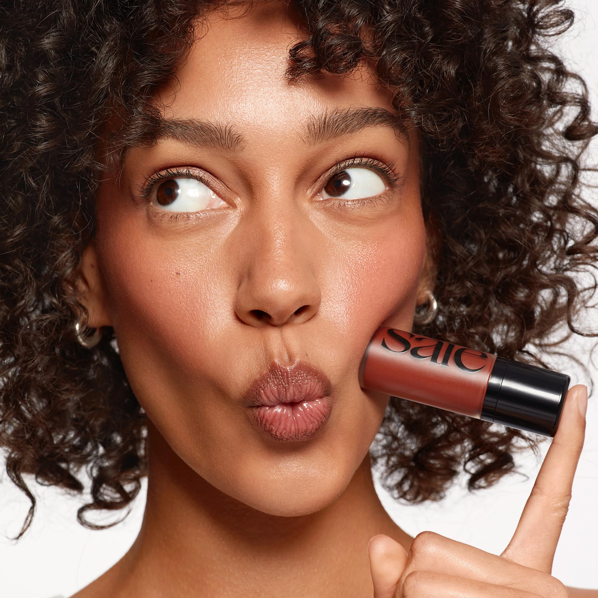 Saie Dew Liquid Blush for Cheeks - Hydrating Cream Blush Stick with a Blendable + Buildable Formula - Skincare Infused Dewy Cheek Tint for a Natural Flush - Glowy Makeup Essential - Spicy (.40 oz) - TrustMedUSA