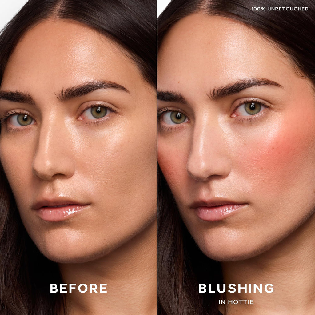 Saie Dewy Glow Duo - Dew Liquid Blush - (.40 oz, Hottie), Glossybounce Lip Gloss-Oil Hybrid (.17 oz, Splash) - Hydrating, Vegan Makeup for Radiant Cheeks & Lips - TrustMedUSA