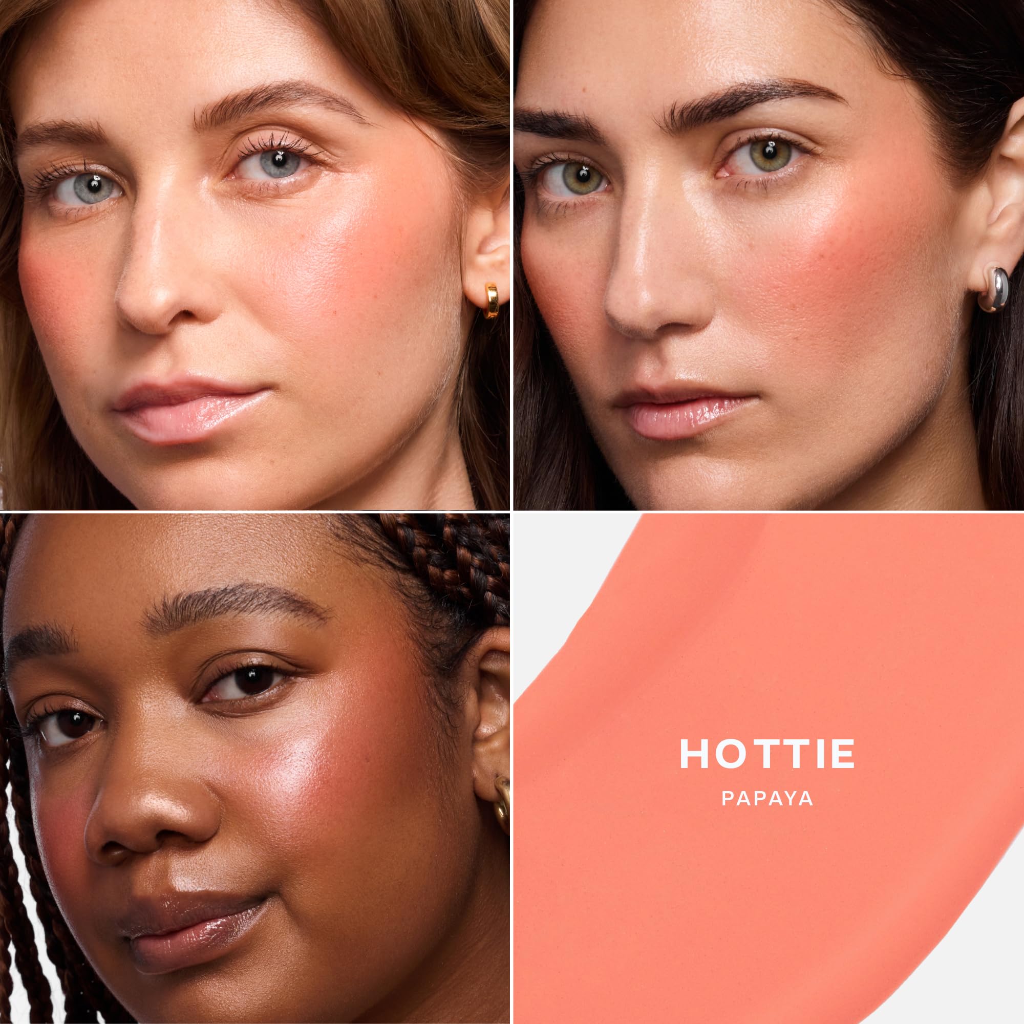 Saie Dewy Glow Duo - Dew Liquid Blush - (.40 oz, Hottie), Glossybounce Lip Gloss-Oil Hybrid (.17 oz, Splash) - Hydrating, Vegan Makeup for Radiant Cheeks & Lips - TrustMedUSA