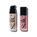 Saie Dewy Glow Duo - Dew Liquid Blush Lady (.40 oz), Mini Glowy Super Gel Warmglow (.5 oz) - Radiant Cheek Tint & Illuminating Primer for a Natural, Lit-From-Within Finish - TrustMedUSA