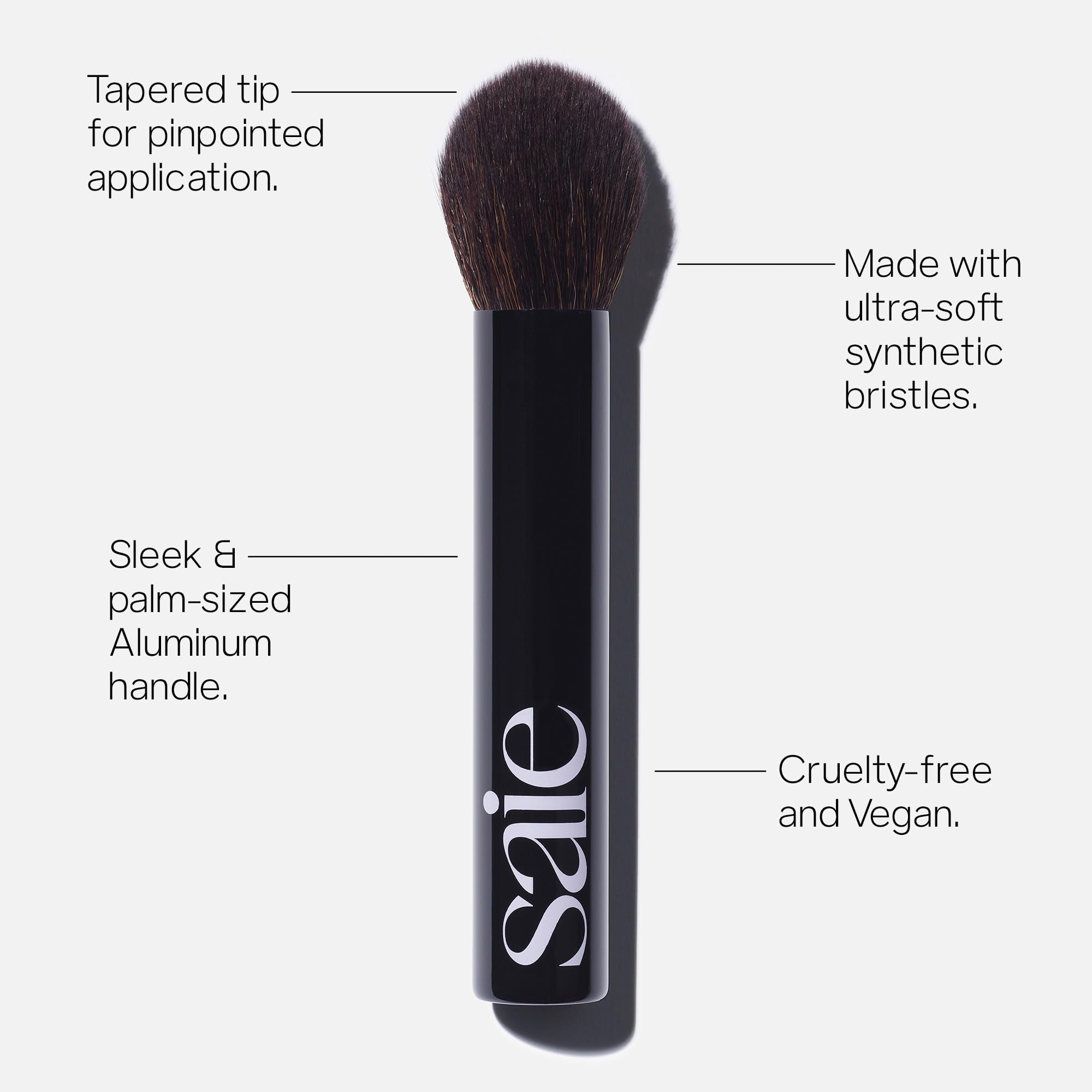Saie Face Powder Duo, Medium - The Fluffy Brush, Soft, Multi-Use Targeted Powder Brush With Tapered Tip & Airset Radiant Loose Setting Powder, Translucent Medium (0.14 oz) - Vegan, Cruelty-Fee - TrustMedUSA