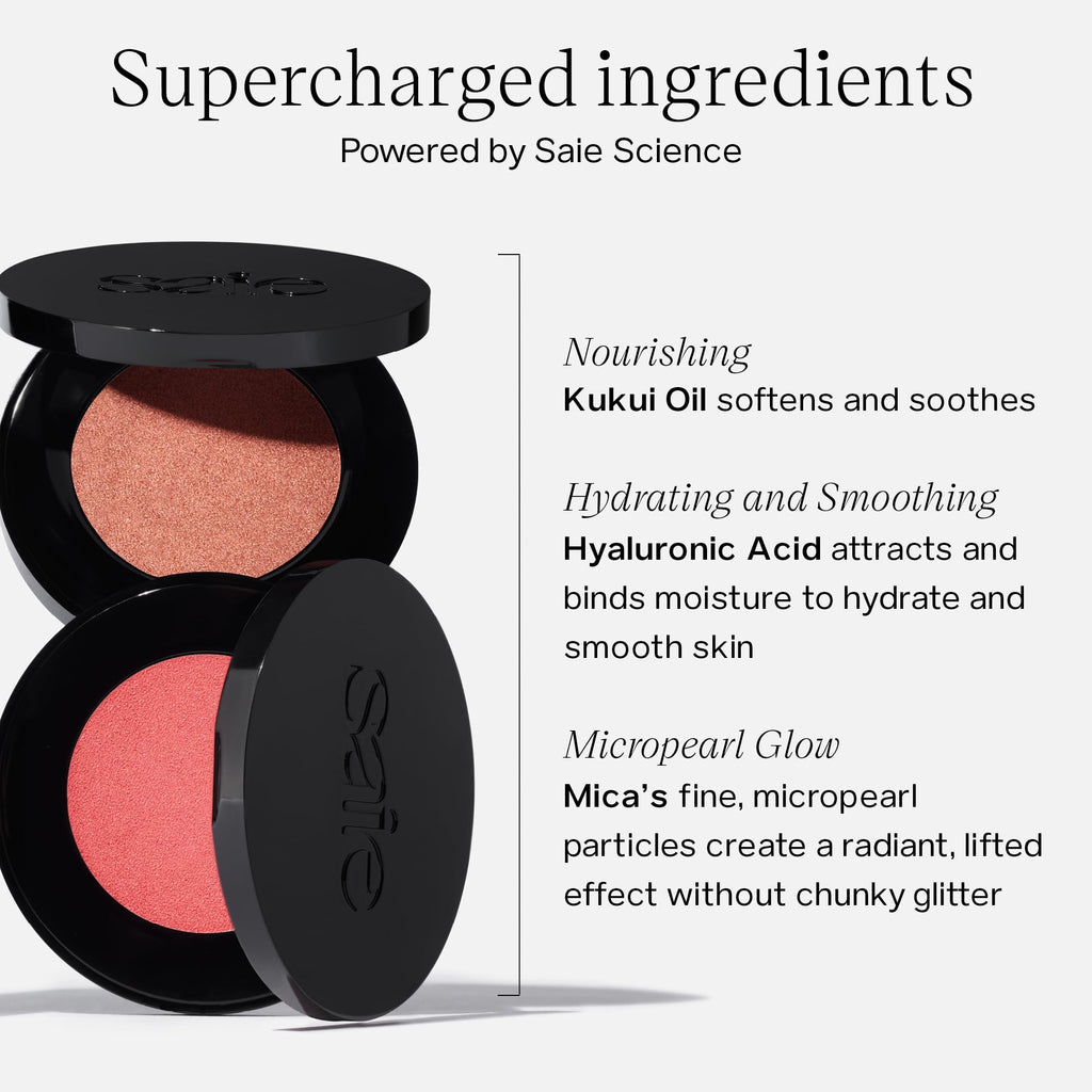 Saie Glow Sculpt Multi-Use Highlighter + Cream Blush - Lightweight Highlighter Makeup with Hyaluronic Acid + Micropearl for Radiant, Glowing Skin - Mauveglow (.02 oz) - TrustMedUSA