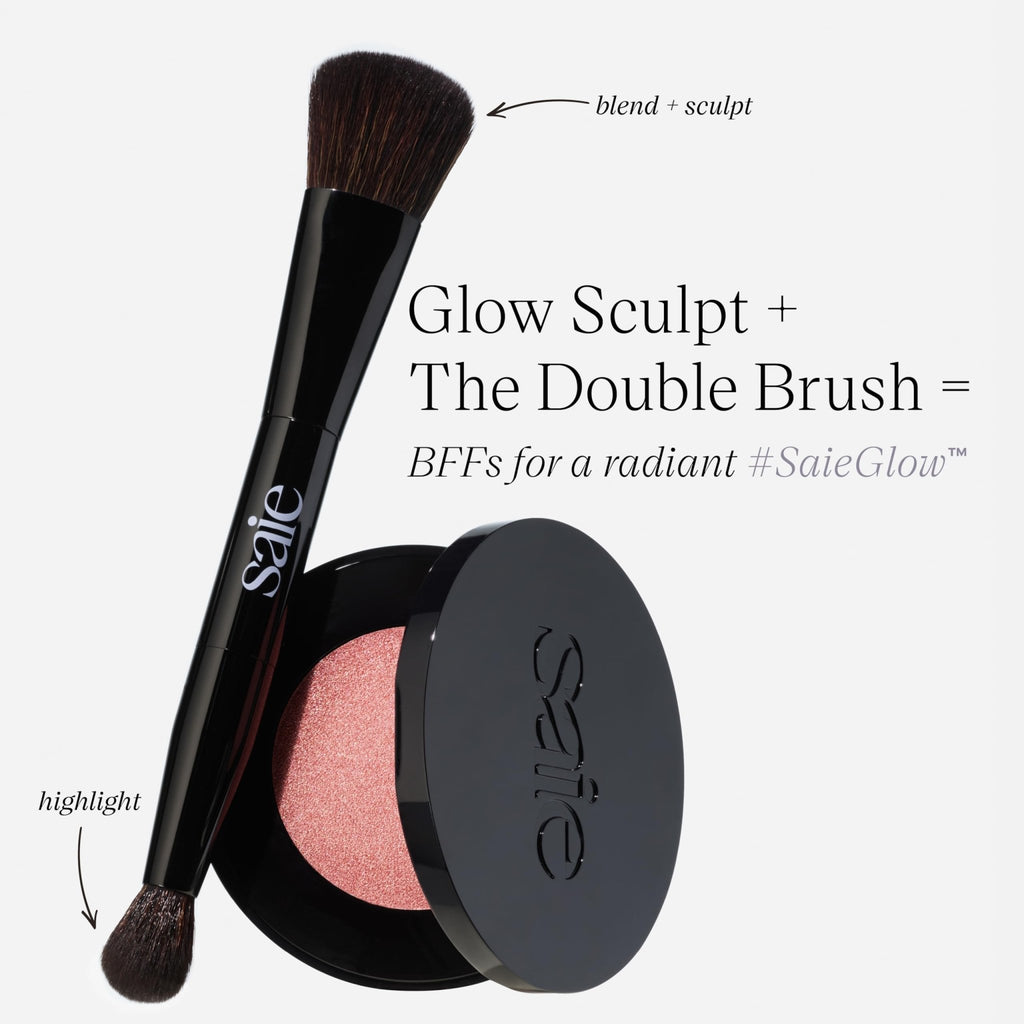 Saie Glow Sculpt Multi-Use Highlighter + Cream Blush - Lightweight Highlighter Makeup with Hyaluronic Acid + Micropearl for Radiant, Glowing Skin - Mauveglow (.02 oz) - TrustMedUSA