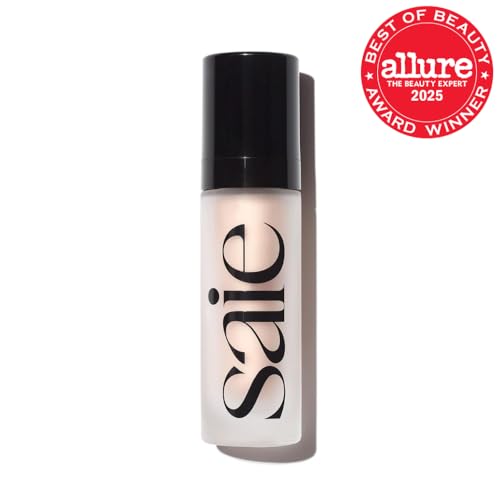 Saie Glowy Super Gel - Hydrating Makeup Primer and Illuminating Glow Serum Enriched with Vitamin C and Squalane Oil - All-Over Liquid Highlighter Makeup for Instant Glass Skin - Starglow (1 oz) - TrustMedUSA