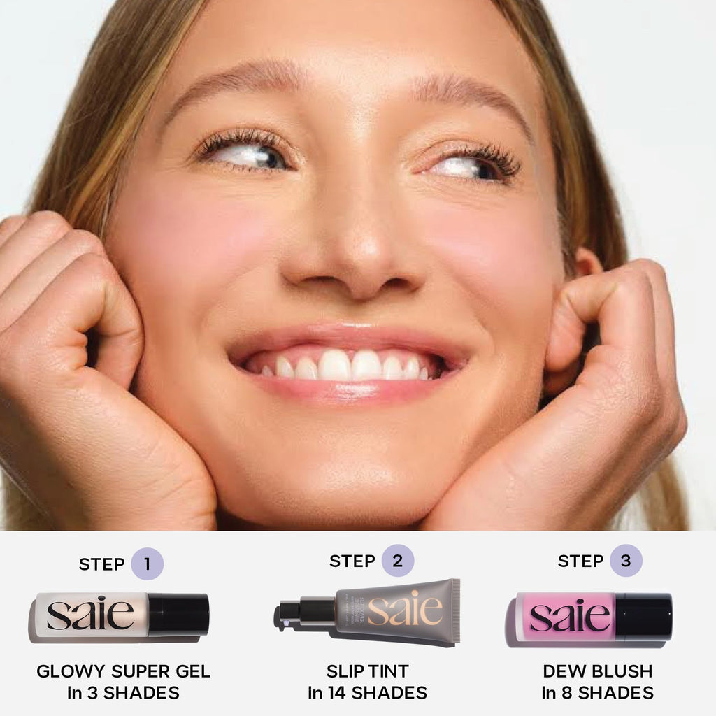 Saie Glowy Super Gel - Hydrating Makeup Primer and Illuminating Glow Serum Enriched with Vitamin C and Squalane Oil - All-Over Liquid Highlighter Makeup for Instant Glass Skin - Starglow (1 oz) - TrustMedUSA