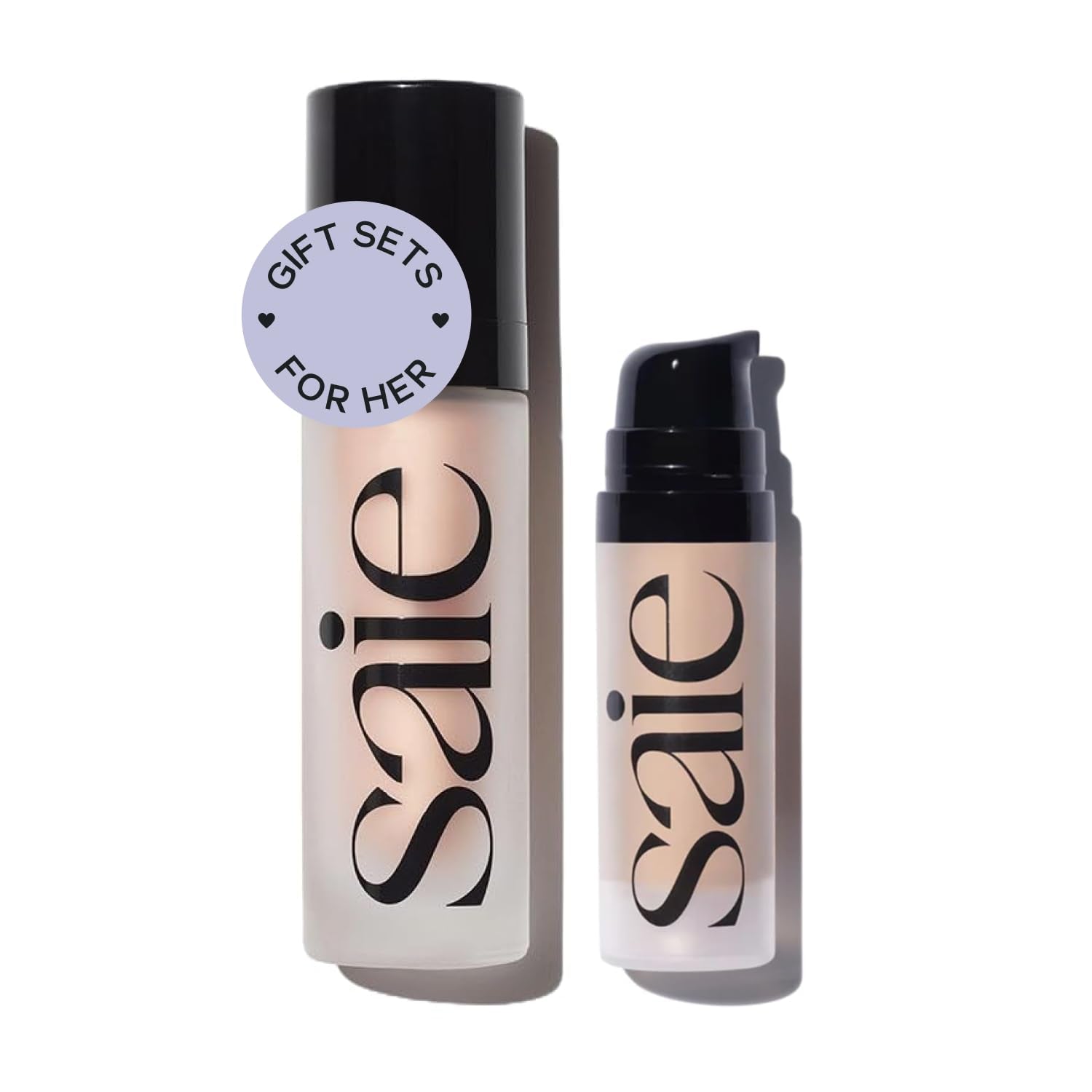 Saie Glowy Super Gel Warmglow Duo - Lightweight Illuminator & Makeup Primer for Glowing Skin - Soft Warm Gold (1 oz & 0.5 oz) - TrustMedUSA