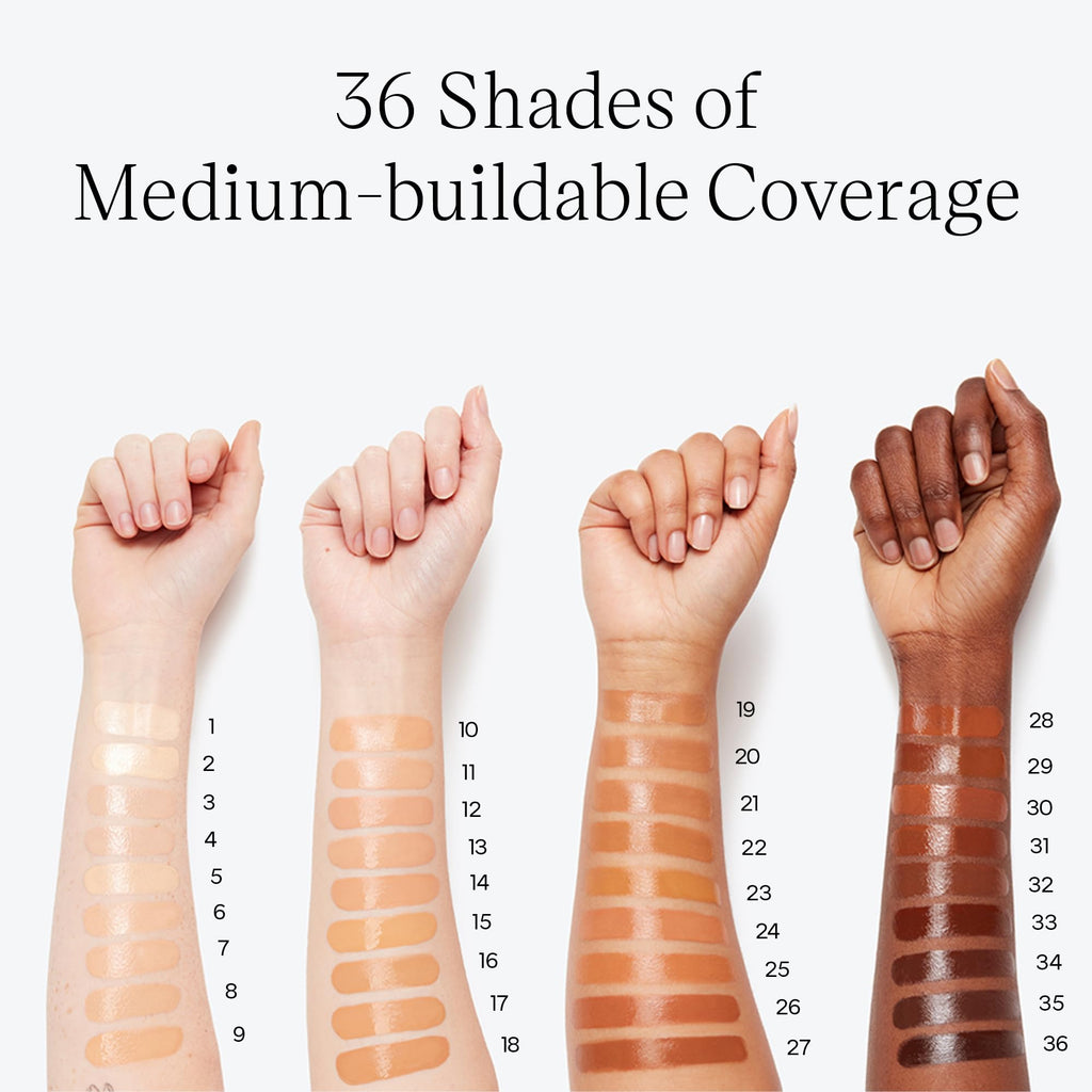 Saie Glowy Super Skin Tint Liquid Foundation - Weightless + Dewy Foundation with Lightweight Medium Coverage - Hydrating Face Makeup + Skin Care Serum Hybrid with Hyaluronic Acid - Shade 11 (1.01 oz) - TrustMedUSA