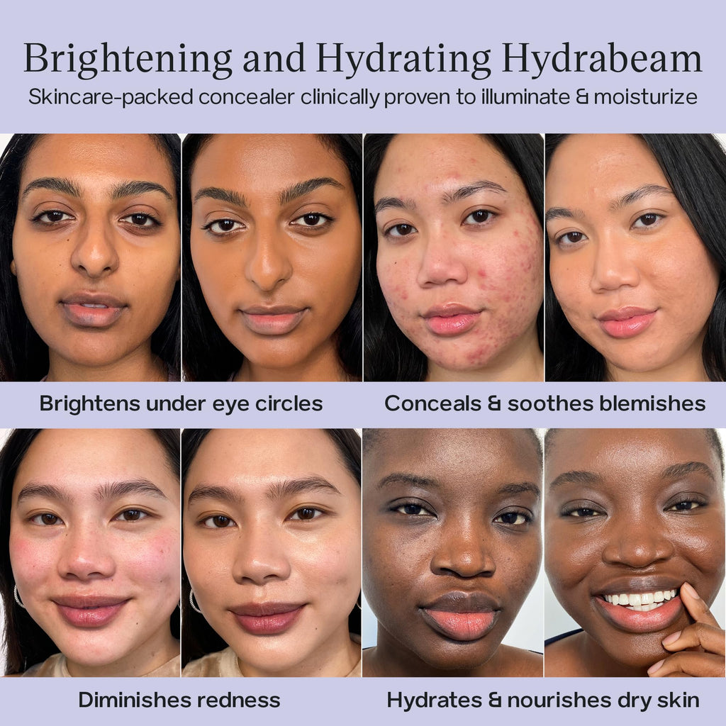 Saie Hydrabeam Under Eye Brightener - Sheer + Hydrating Concealer with Glycerin, Squalane + Cucumber Extract - Brightening Under Eye Concealer + Corrector for Even, Glowing Skin - Shade 6 (0.2 oz) - TrustMedUSA