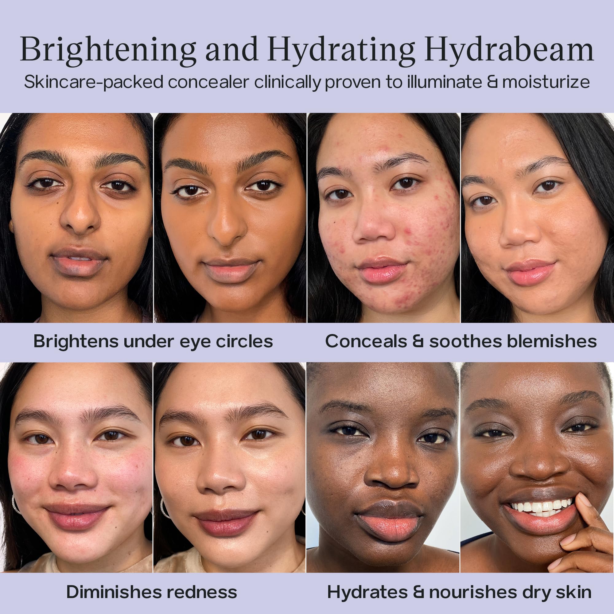 Saie Hydrabeam Under Eye Brightener - Sheer + Hydrating Concealer with Glycerin, Squalane + Cucumber Extract - Brightening Under Eye Concealer + Corrector for Even, Glowing Skin - Shade 6 (0.2 oz) - TrustMedUSA