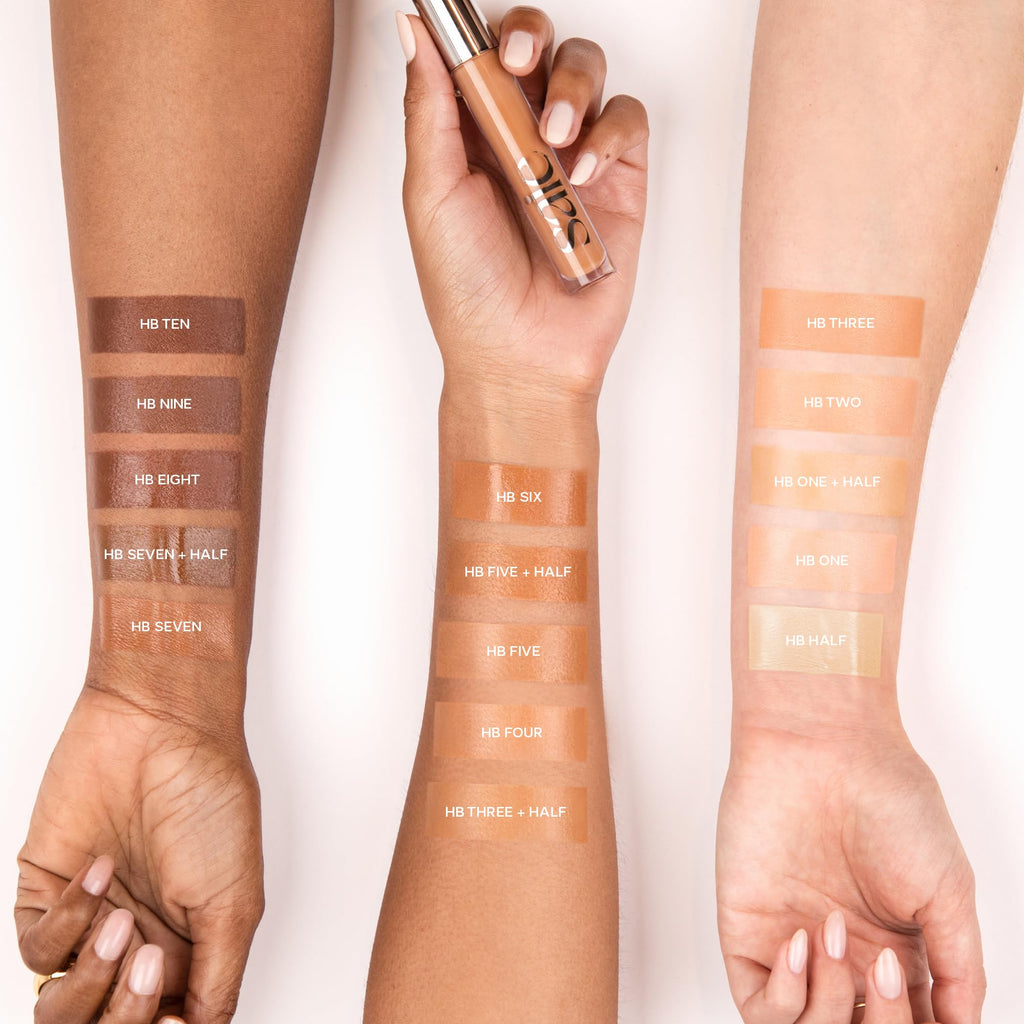Saie Hydrabeam Under Eye Brightener - Sheer + Hydrating Concealer with Glycerin, Squalane + Cucumber Extract - Brightening Under Eye Concealer + Corrector for Even, Glowing Skin - Shade 6 (0.2 oz) - TrustMedUSA