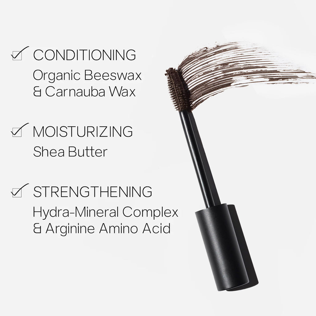 Saie Mascara 101 - Lash Lengthening Mascara for Thick, Bold, Lifted Lashes - Buildable Eye Makeup Formulated to Strengthen and Condition with Rich Nutrients - Brown (0.31 oz) - TrustMedUSA
