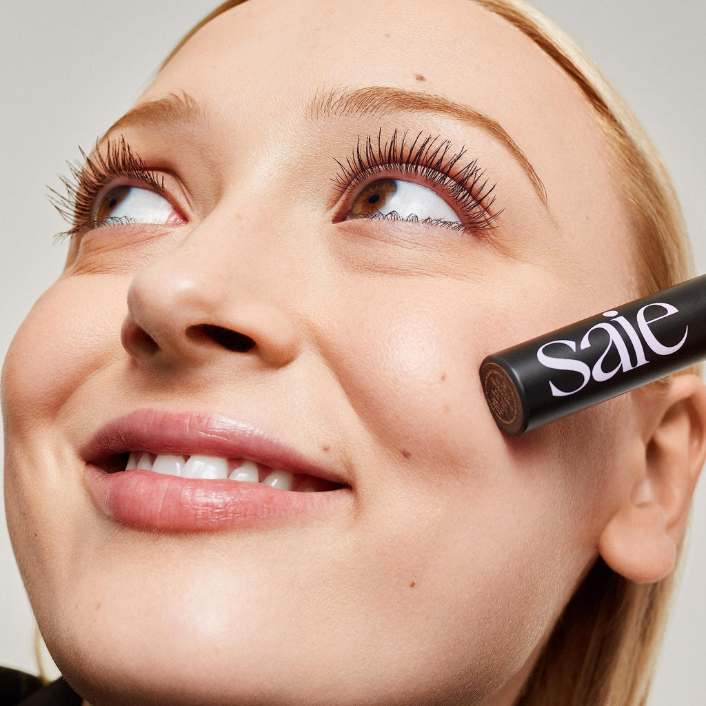 Saie Mascara 101 - Lash Lengthening Mascara for Thick, Bold, Lifted Lashes - Buildable Eye Makeup Formulated to Strengthen and Condition with Rich Nutrients - Brown (0.31 oz) - TrustMedUSA