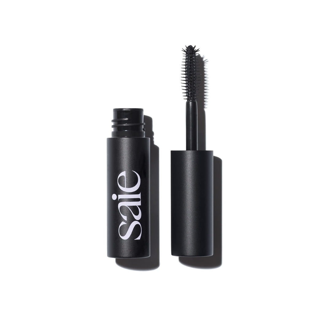Saie Mini Mascara 101 - Lash Lengthening Mascara for Thick, Bold, Lifted Lashes - Buildable Eye Makeup Formulated to Strengthen and Condition with Rich Nutrients - Black (0.17 oz) - TrustMedUSA