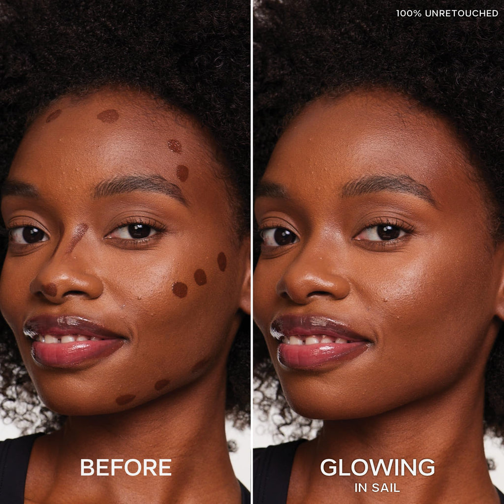 Saie Radiant Glow Duo - Dew Bronze Soft-Focus Liquid Bronzer in Sail (0.4 oz) & Mini Glowy Super Gel Lightweight Illuminator in Sunglow (0.5 oz), Hydrating Makeup Essentials for a Sun-Kissed Glow - TrustMedUSA