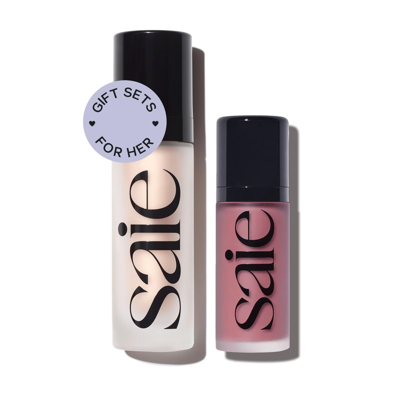 Saie Radiant Glow Duo - Dew Liquid Blush (Chilly, .40 oz) + Glowy Super Gel (Starglow, 1 oz) - Hydrating Cream Blush & Illuminating Primer for a Luminous, Natural Finish - TrustMedUSA