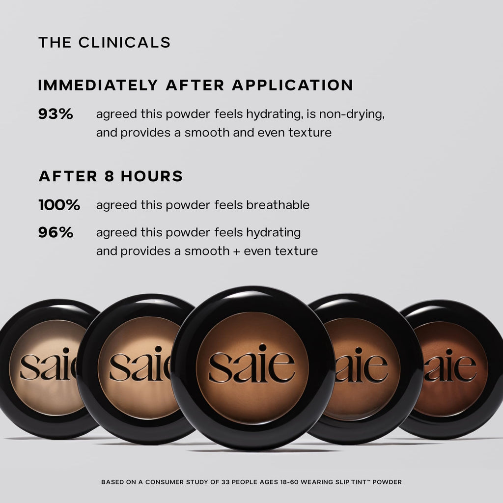Saie Slip Tint Baked Setting Powder - Translucent Powder for Face Makeup with a Natural-Radiant Finish - Blurs, Brightens & Smooths Complexion - Translucent 2 - Light to Medium (0.24 oz) - TrustMedUSA