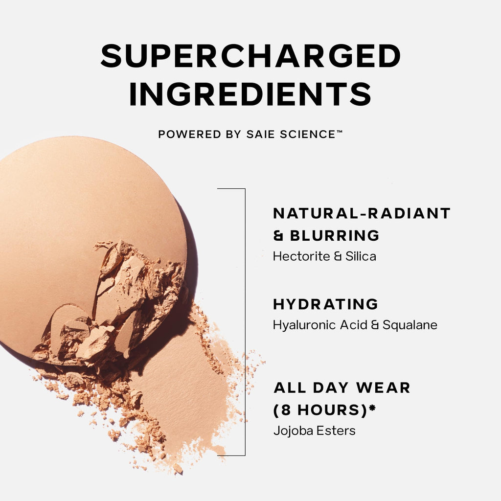 Saie Slip Tint Baked Setting Powder - Translucent Powder for Face Makeup with a Natural-Radiant Finish - Blurs, Brightens & Smooths Complexion - Translucent 2 - Light to Medium (0.24 oz) - TrustMedUSA