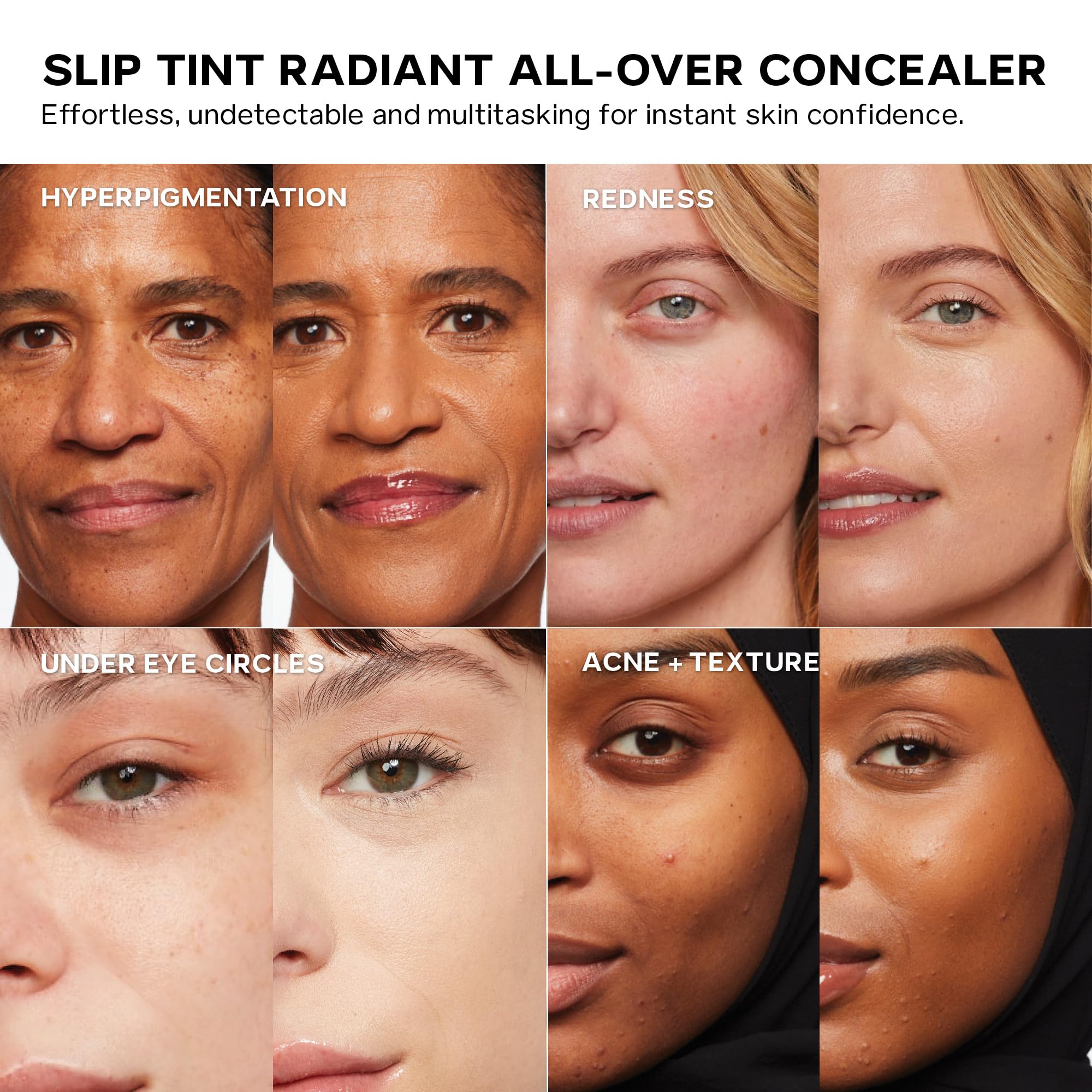 Saie Slip Tint Radiant Cream Concealer & All-Over Face Makeup - Concealer for Dark Circles, Redness & Blemishes - Lightweight Makeup Made with Hydrating Hyaluronic Acid - Shade 6 (0.17 oz) - TrustMedUSA