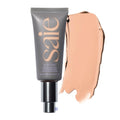 Saie Slip Tint Tinted Moisturizer with SPF 35 - Light Coverage, Glowy Skin Tint & Mineral Sunscreen for Face with Hydrating Hyaluronic Acid - Summer Makeup Essential - Shade Three + Half (1.35 oz) - TrustMedUSA