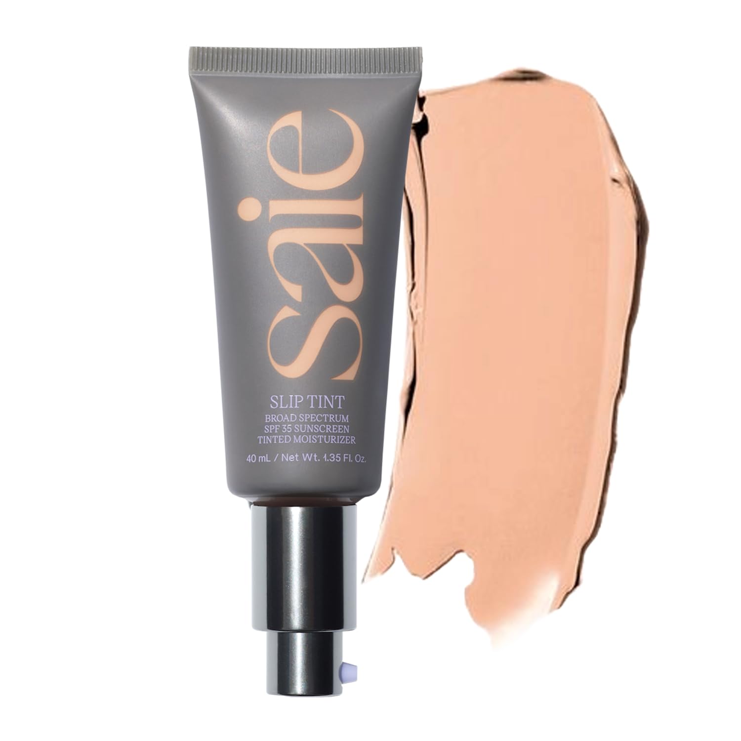 Saie Slip Tint Tinted Moisturizer with SPF 35 - Light Coverage, Glowy Skin Tint & Mineral Sunscreen for Face with Hydrating Hyaluronic Acid - Summer Makeup Essential - Shade Three + Half (1.35 oz) - TrustMedUSA
