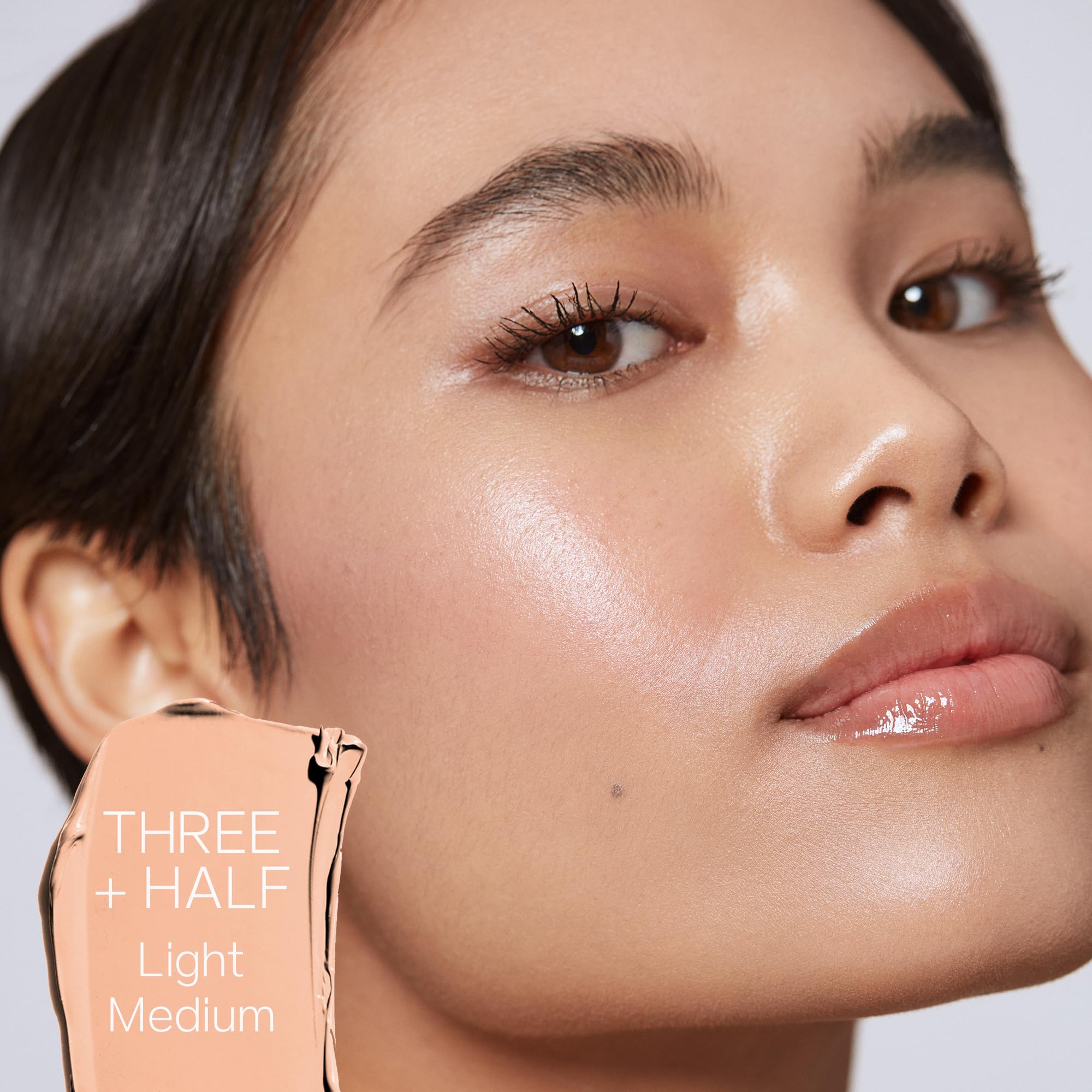 Saie Slip Tint Tinted Moisturizer with SPF 35 - Light Coverage, Glowy Skin Tint & Mineral Sunscreen for Face with Hydrating Hyaluronic Acid - Summer Makeup Essential - Shade Three + Half (1.35 oz) - TrustMedUSA