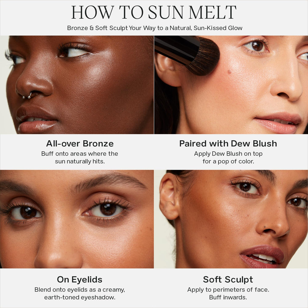 Saie Sun Melt Cream Bronzer - Buildable Balm Face Bronzer for Effortless Sculpting - Cream Contour Enriched with Vitamin C, Nourishing Skincare Ingredients & a Natural Finish - Tan Bronze (1 oz) - TrustMedUSA
