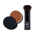 Saie Sun Melt Duo - The Big Brush - Soft, Multi-Use Liquid + Cream Makeup Brush With Synthetic Bristles Bundled With Sun Melt Bronzer in Tan Bronze - Buildable Cream Contour with Velvet Finish (1 oz) - TrustMedUSA
