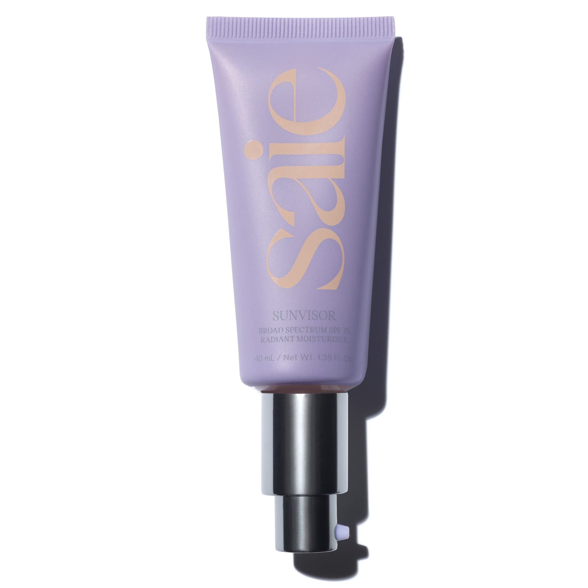 Saie Sunvisor Broad Spectrum Sunscreen Moisturizer SPF 35 - Hydrating Daily Face Sunscreen with 100% Sheer Mineral Zinc Oxide, Hyaluronic Acid + Vitamin C for Radiant, Dewy Skin (1.35 fl oz) - TrustMedUSA