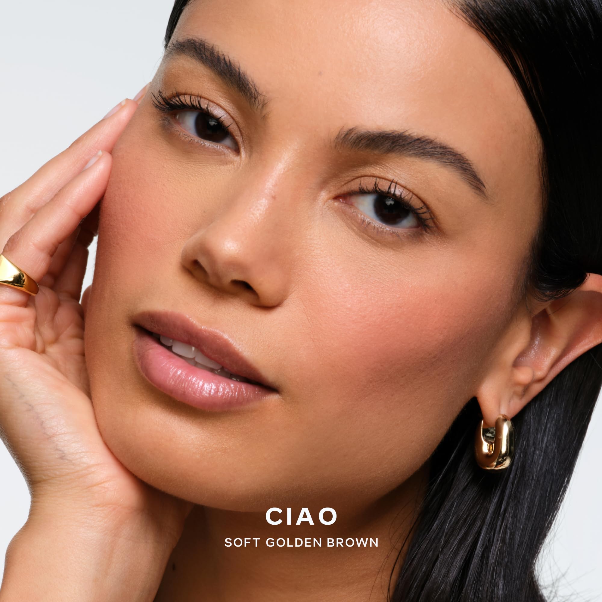 Saie SuperSuede Baked Blush - Talc-Free Powder Blush for Cheeks Infused with Hyaluronic Acid, Glycerin + Squalane - Hydrating Face Makeup for a Natural, Diffused Flush of Color - Ciao (0.1 Ounce) - TrustMedUSA