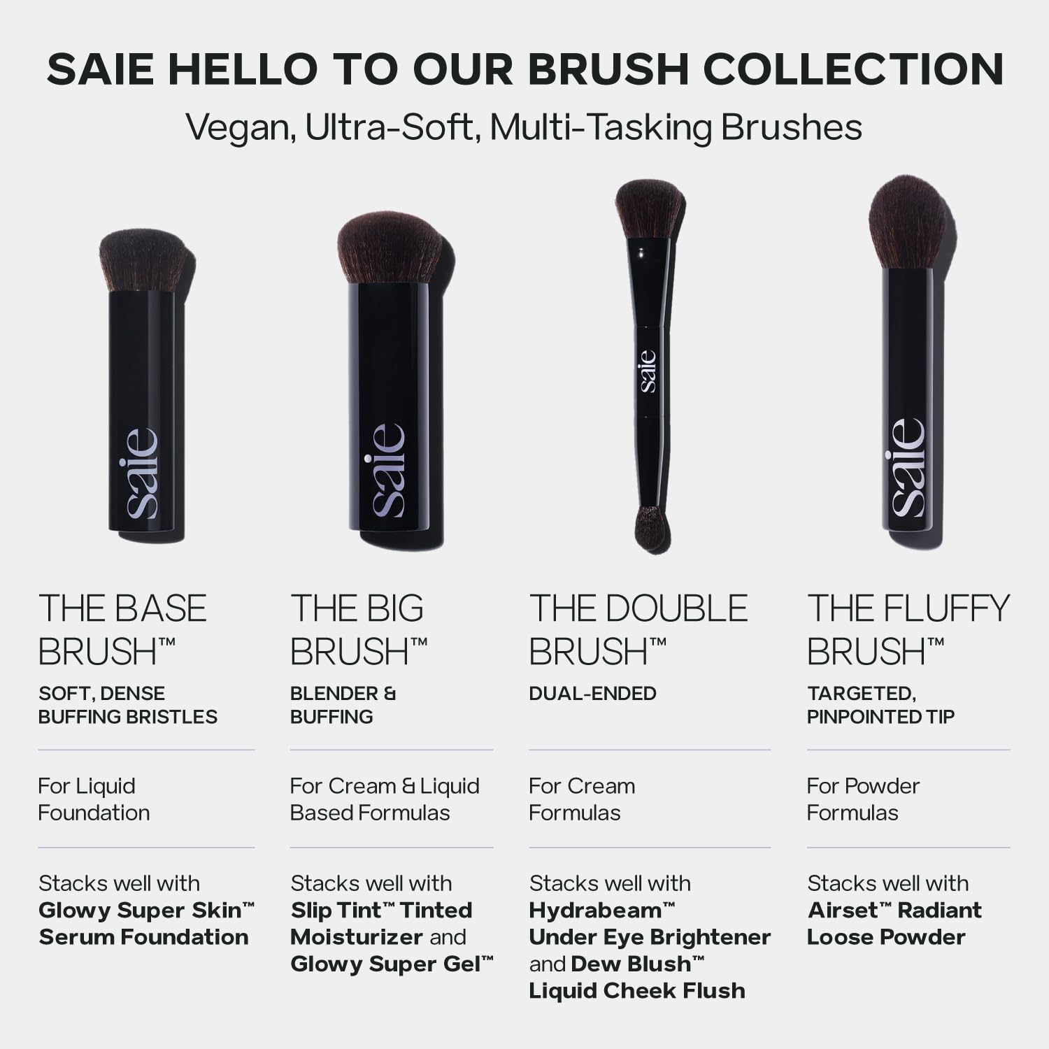 Saie The Big Liquid Foundation Brush - Soft, Multi-Use Makeup Brush for Buffing, Blending & Building - Made with Cruelty-Free, Synthetic Bristles & Creates a Seamless Finish (1 Count) - TrustMedUSA