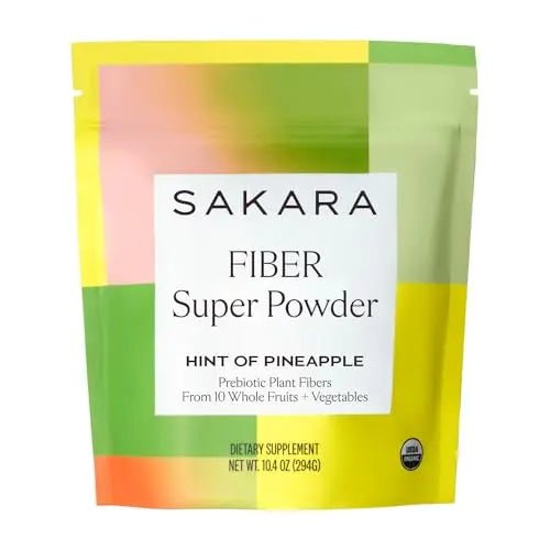 SAKARA Fiber Super Powder - Pineapple Flavor Prebiotic Fiber Powder, High Fiber - TrustMedUSA