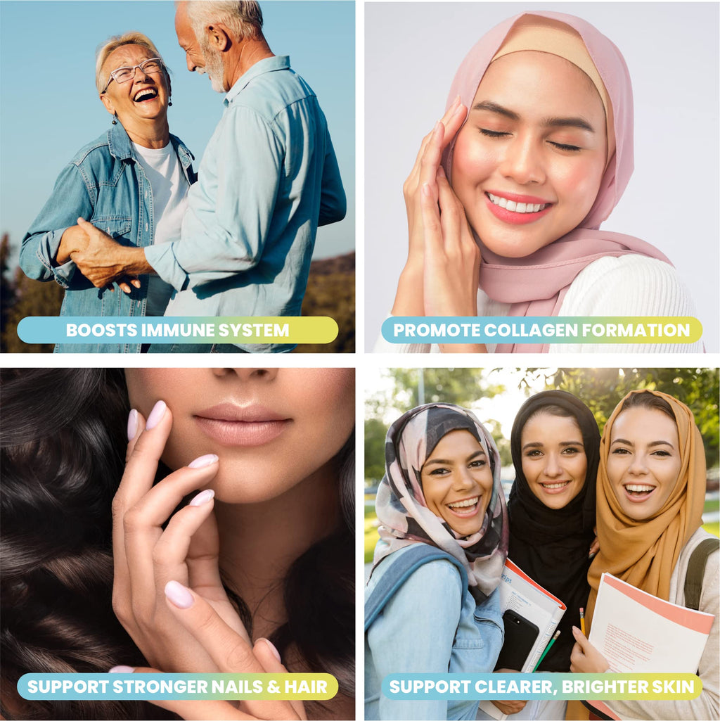 Sakoon nutrition Halal Collagen Gummies for Women and Men - Anti Aging, Hair Growth, Skin Care & Strong Nails Protein Collagen Supplements - Non-GMO, Gluten Free - Made in USA - Maple Wellness Supplements