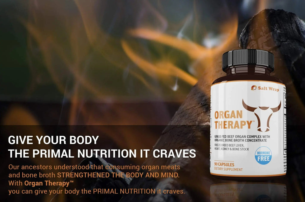 SaltWrap Organ Therapy - Grass Fed Beef Organ Meat Complex Supplement with Organic - TrustMedUSA