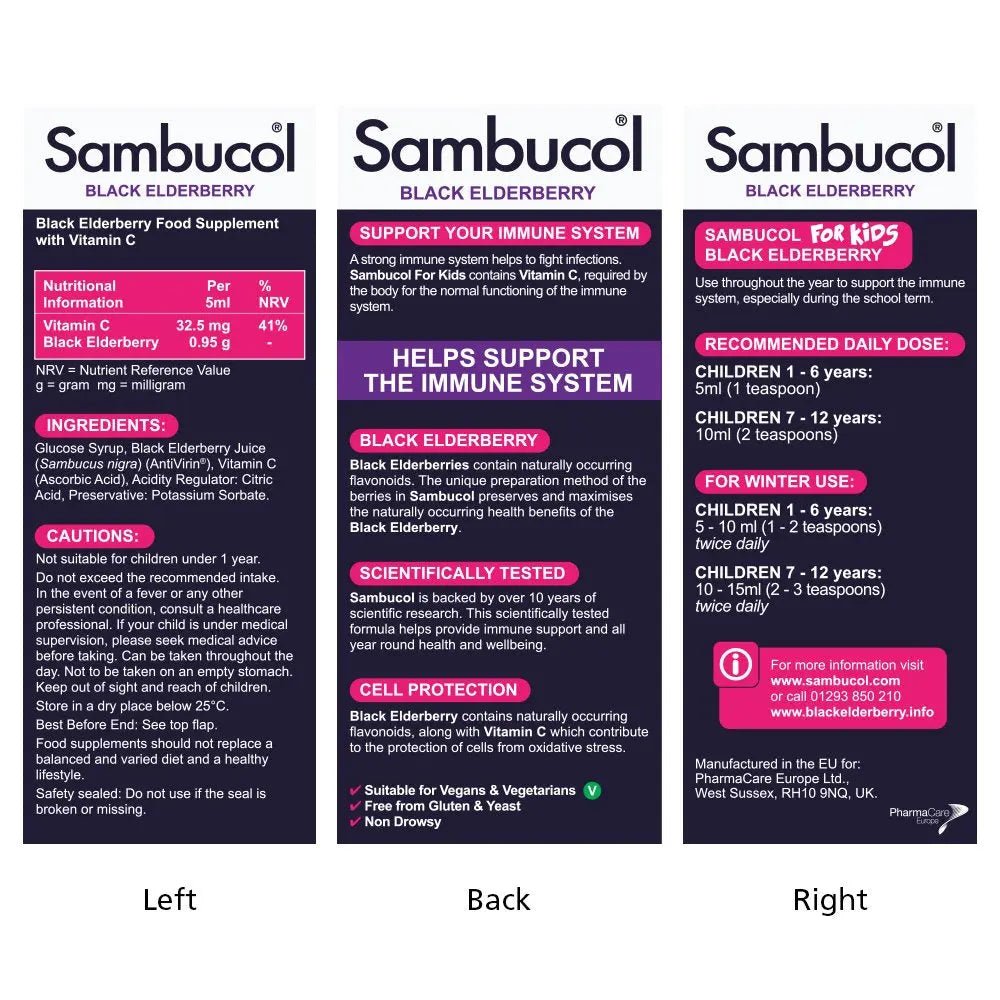 Sambucol Kids 120 ml For Immune Support, Drop - TrustMedUSA