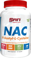 SAN N-Acetyl-L-Cysteine (NAC), Immune, Respiratory, Liver Health, NAC 600 mg, Potent antioxidant Support, Free-radicals, Easy to Absorb, 100 Capsules - TrustMedUSA