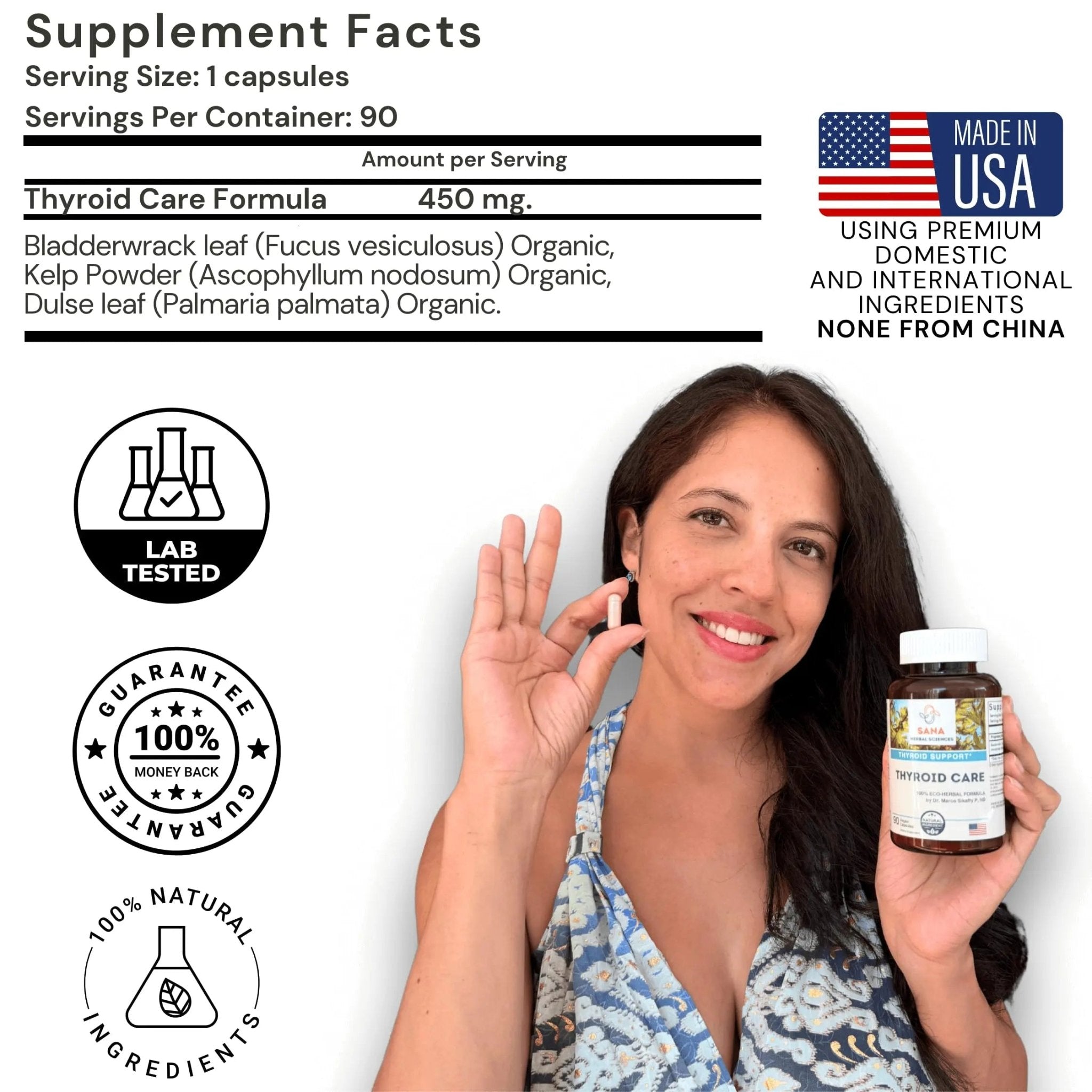 Sana Herbal Sciences Artery Plaque Removal & Sea Iodine Thyroid Support Organic Blends - TrustMedUSA