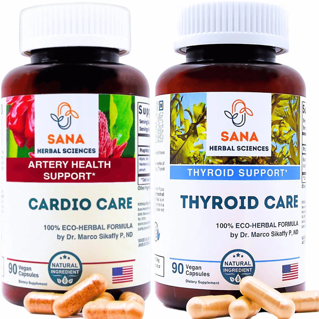 Sana Herbal Sciences Artery Plaque Removal & Sea Iodine Thyroid Support Organic Blends - TrustMedUSA