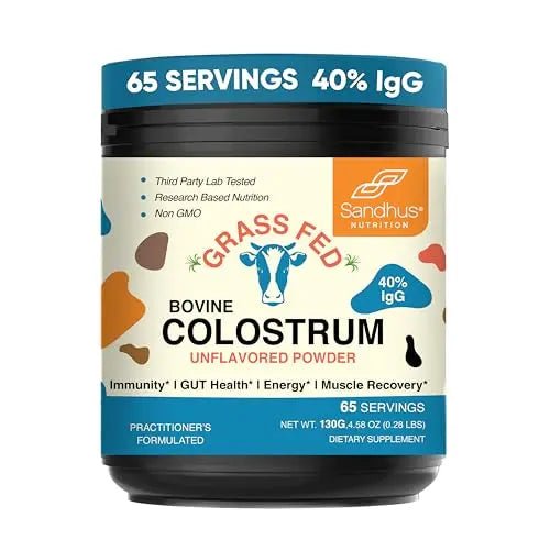 Sandhu's Pure Bovine Colostrum Powder Supplement for Humans |𝟰𝟬% 𝗜𝗴𝗚 Highly - TrustMedUSA