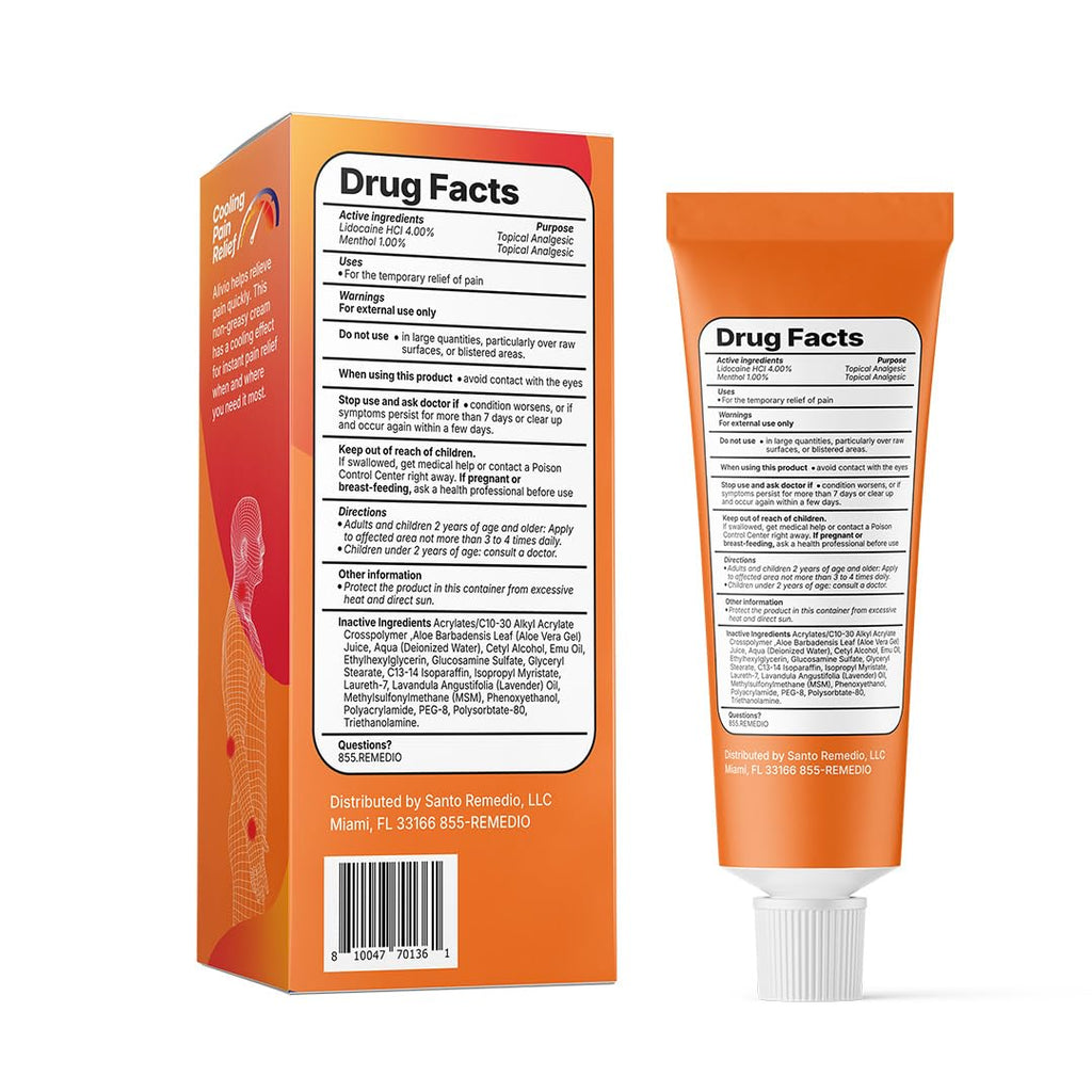 Santo Remedio Pain Relief Cream with Lidocaine & Menthol, Fast-Absorbing Non-Greasy Topical for Joint & Muscle Pain, Joint Support with MSM & Glucosamine, by Dr. Juan Rivera - TrustMedUSA