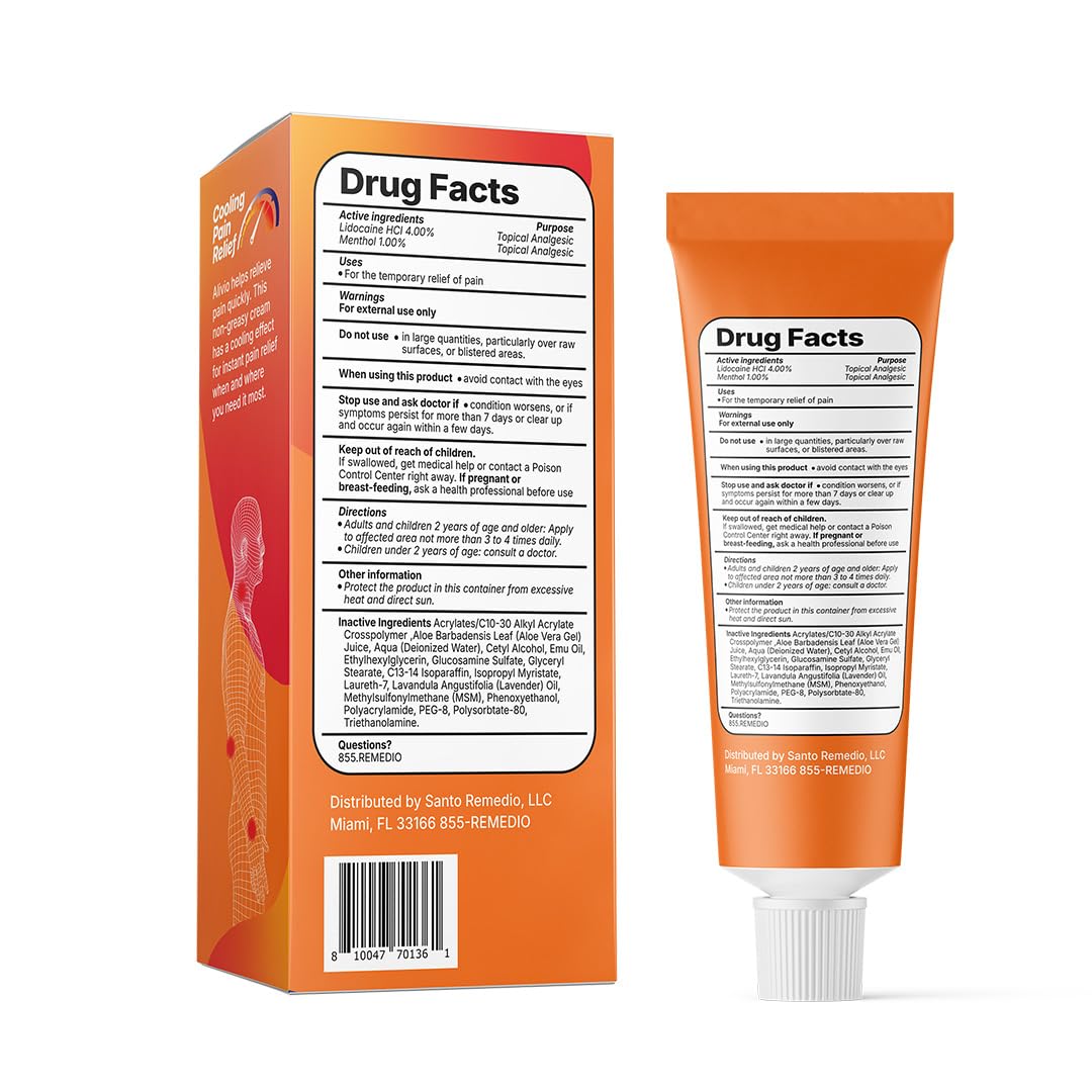 Santo Remedio Pain Relief Cream with Lidocaine & Menthol, Fast-Absorbing Non-Greasy Topical for Joint & Muscle Pain, Joint Support with MSM & Glucosamine, by Dr. Juan Rivera - TrustMedUSA