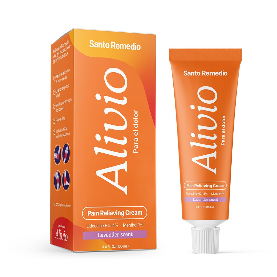 Santo Remedio Pain Relief Cream with Lidocaine & Menthol, Fast-Absorbing Non-Greasy Topical for Joint & Muscle Pain, Joint Support with MSM & Glucosamine, by Dr. Juan Rivera - TrustMedUSA