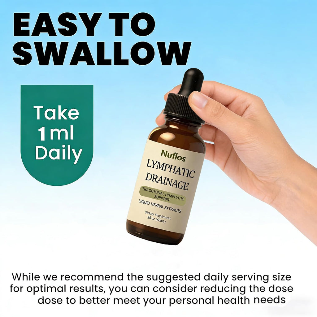 SAPURAIS Nuflos Lymphatic Drainage Drops, Supports Fluid Balance & Immune Health, 2 fl.oz - Maple Wellness Supplements