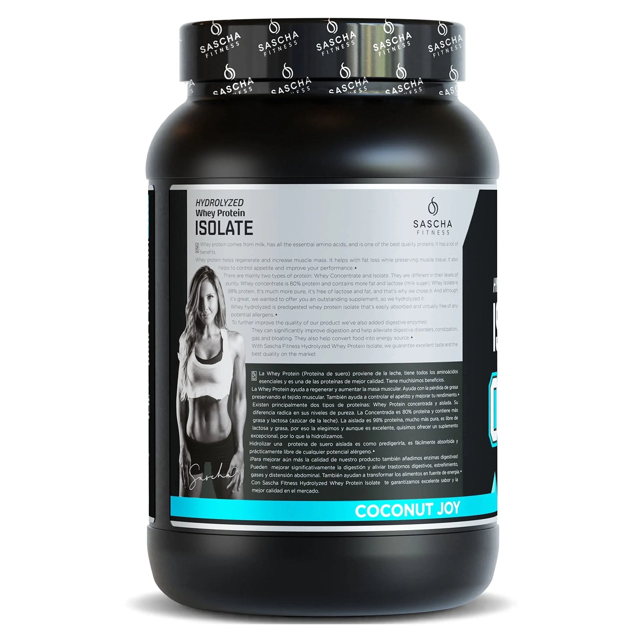 SASCHA FITNESS Hydrolyzed Whey Protein Isolate,100% Grass-Fed (2 Pounds, Coconut) - TrustMedUSA