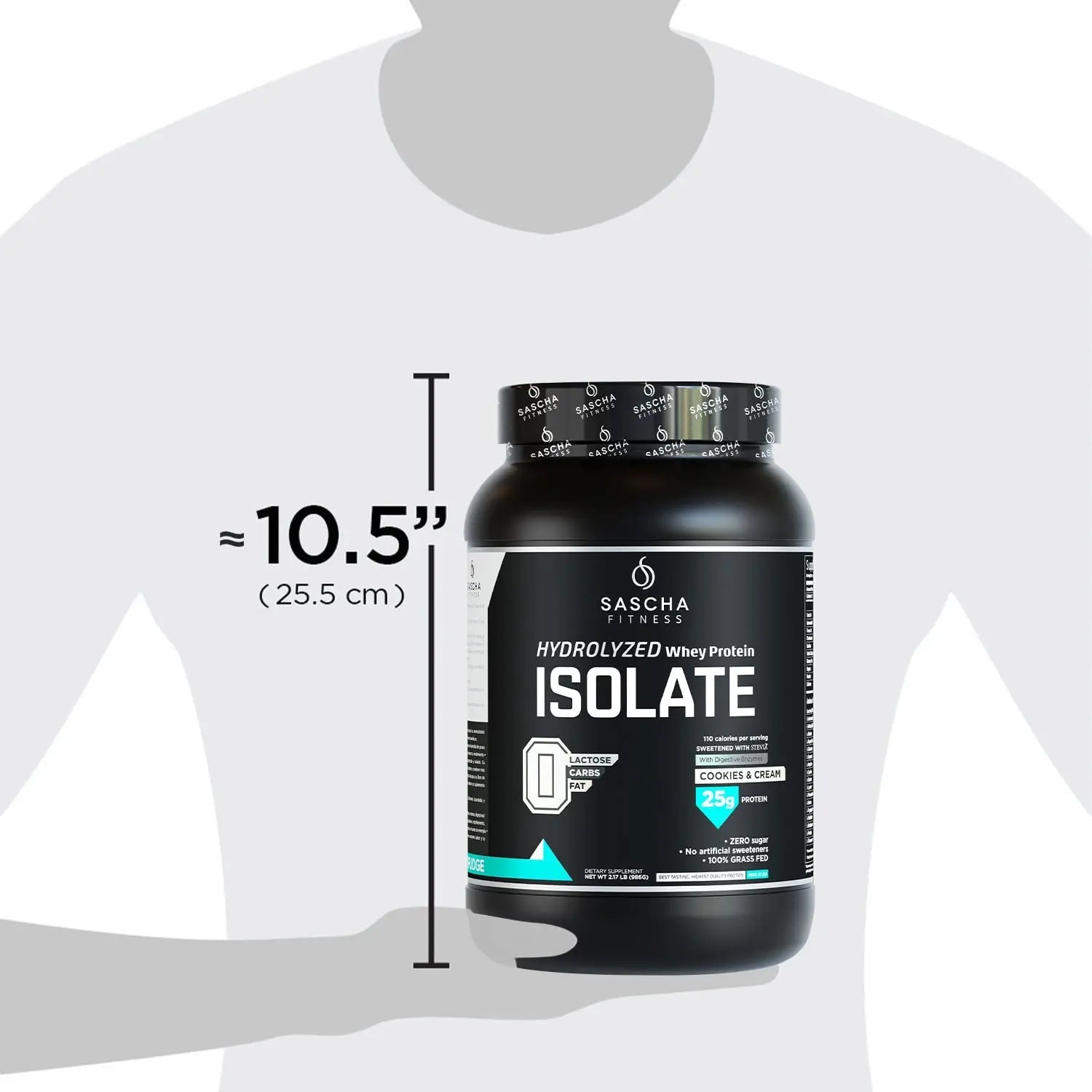 SASCHA FITNESS Hydrolyzed Whey Protein Isolate,100% Grass-Fed (2 Pounds, Cookies - TrustMedUSA