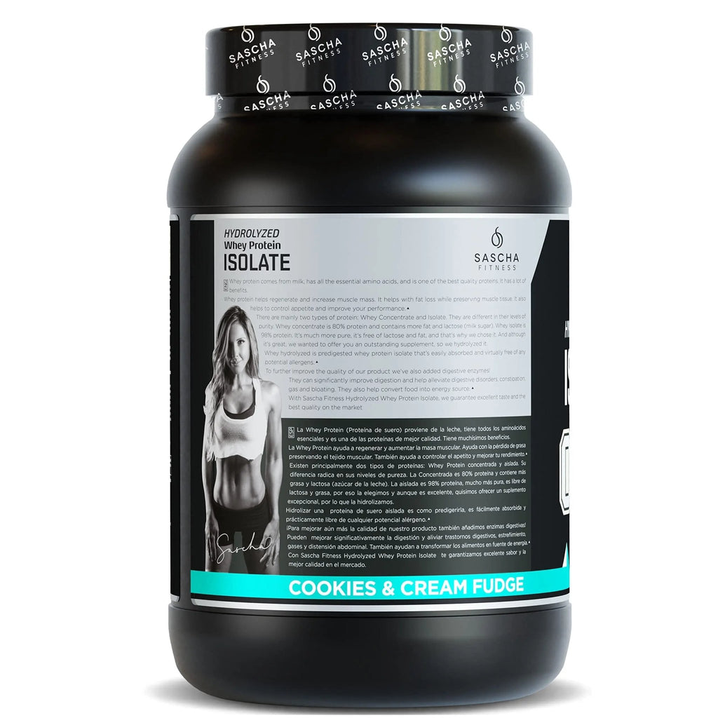 SASCHA FITNESS Hydrolyzed Whey Protein Isolate,100% Grass-Fed (2 Pounds, Cookies - TrustMedUSA