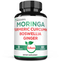 Satoomi 9in1 Moringa Capsules - Featuring Moringa, Turmeric, Boswellia, Ginger, Ashwagandha, Ceylon Cinnamon and Milk Thistle, and Resveratrol | Support Mood, Heart & Overall Health - 60 Count - TrustMedUSA