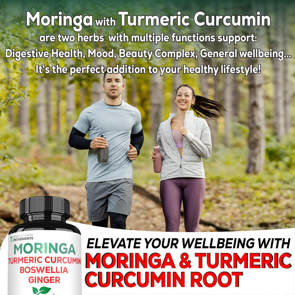 Satoomi 9in1 Moringa Capsules - Featuring Moringa, Turmeric, Boswellia, Ginger, Ashwagandha, Ceylon Cinnamon and Milk Thistle, and Resveratrol | Support Mood, Heart & Overall Health - 60 Count - TrustMedUSA