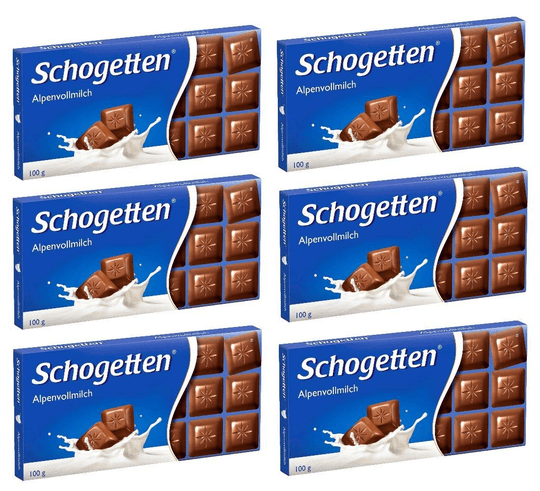 Schogetten German Alpine Milk Chocolate, 100G/3.5Oz (Pack of 6) - TrustMedUSA