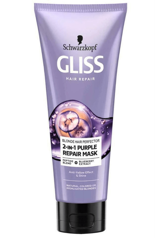 Schwarzkopf Gliss Hair Repair Purple Mask for Blonde and Bleached Hair 200Ml - TrustMedUSA